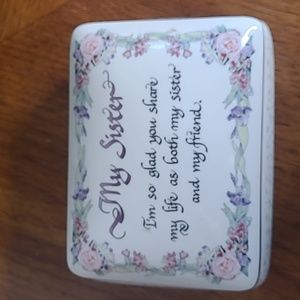 My Sister My Friend ceramic trinket treasured moments jewelry gift box